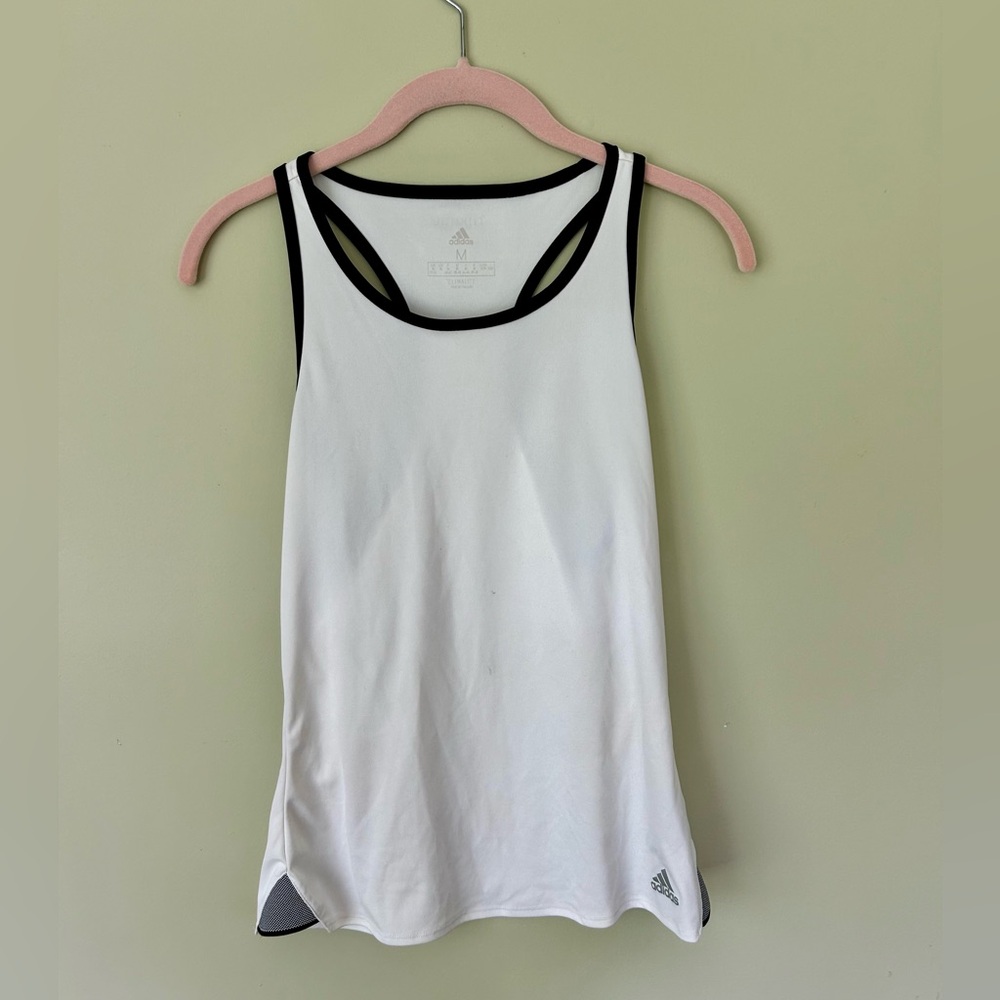 Adidas club white climate tank top racer back. Size medium